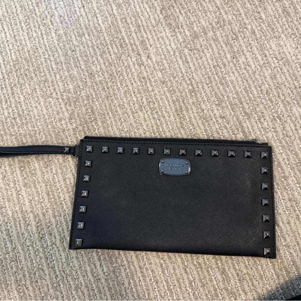 Michael Kors Black Studded Wristlet